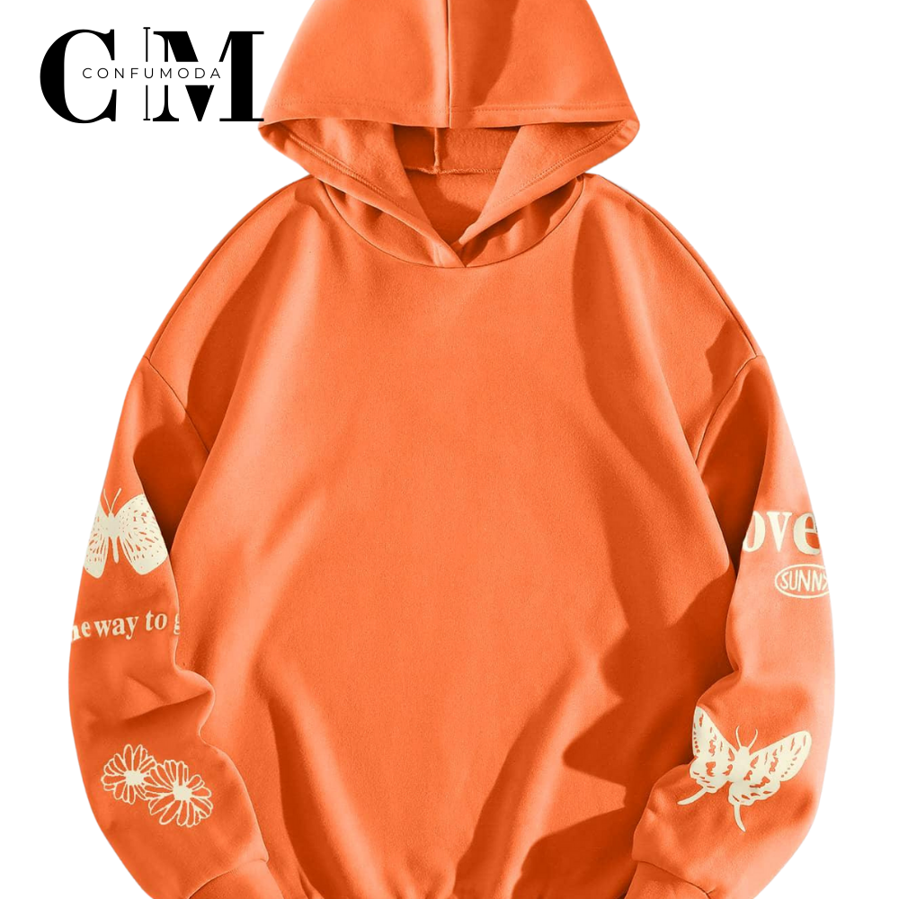 Sudadera Estampada con Mariposas, Unisex.