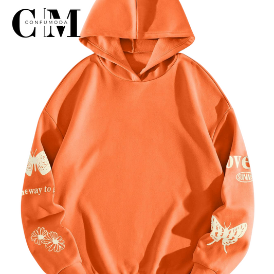 Sudadera Estampada con Mariposas, Unisex.