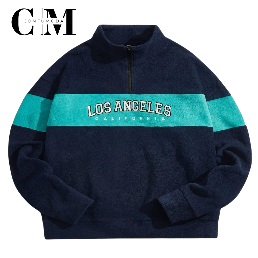 Sudadera Polar Bordada 'Los Ángeles' – Estilo Urbano, Confortable, Unisex