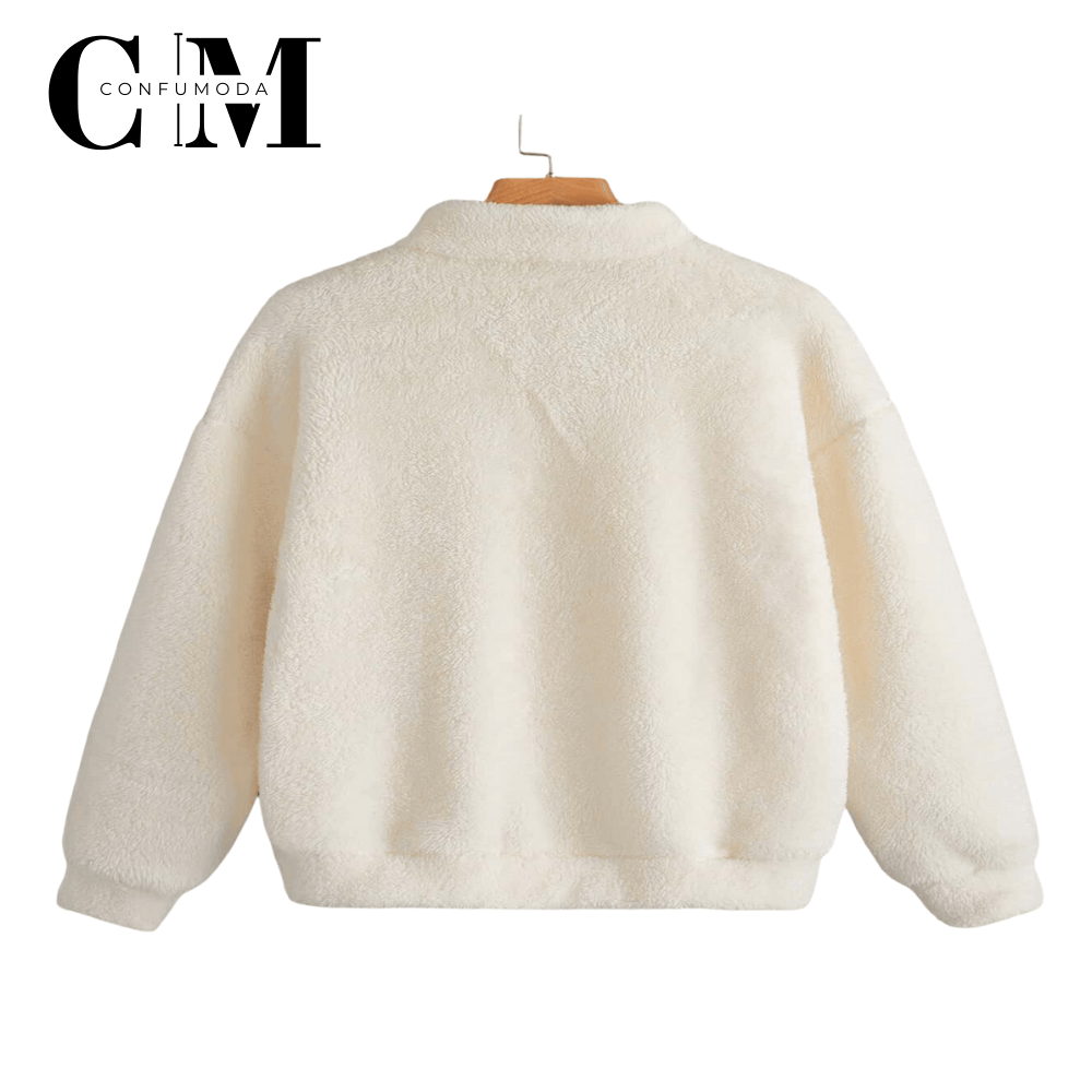 Sudadera Polar Unisex con Forro de Terciopelo y Bordado 'M'